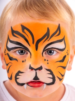 tiger face paint by Miss Sparkles