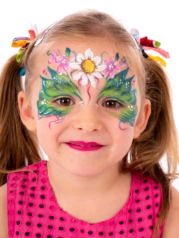 Miss Sparkles daisy face paint