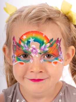 Miss Sparkles rainbow face paint